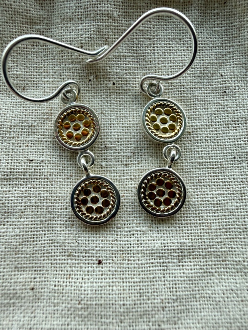 Anna Beck double disc two tone earrings